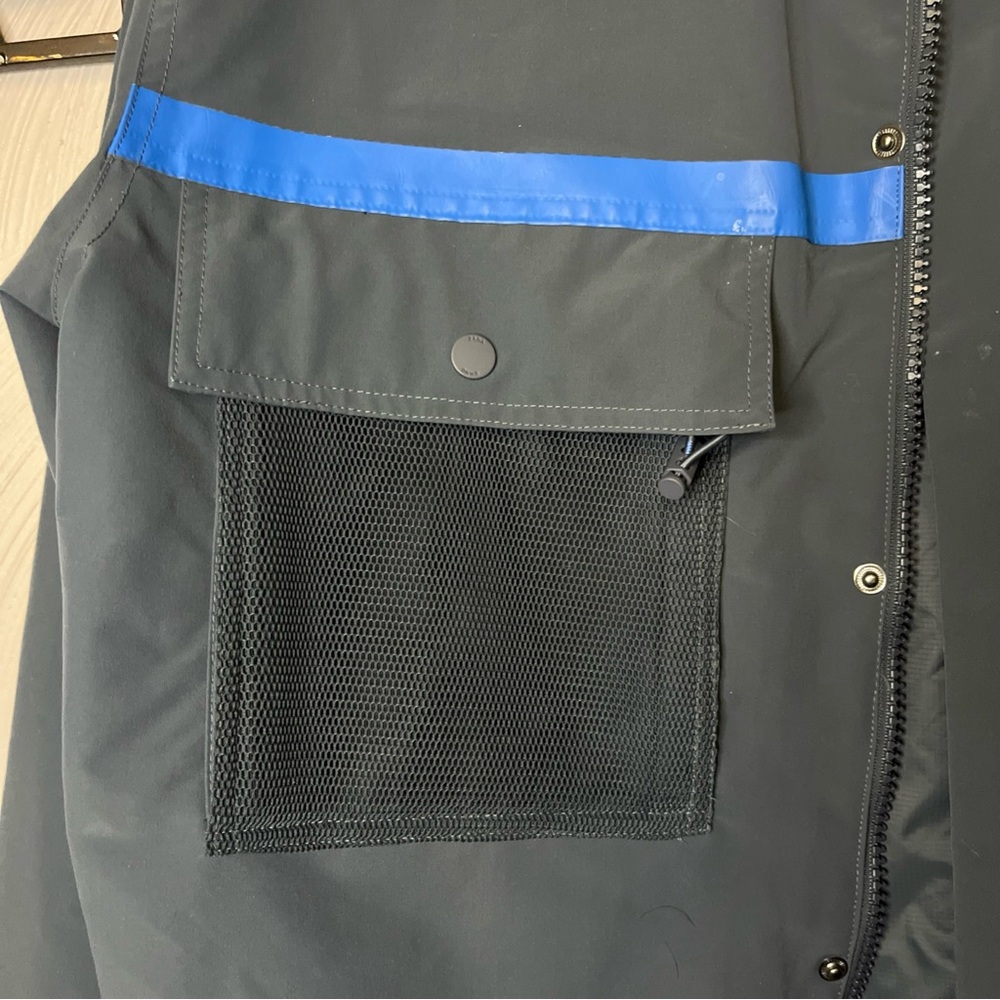 Zara Men's Dark Gray Jacket with Orange Collar - Picture 7 of 12